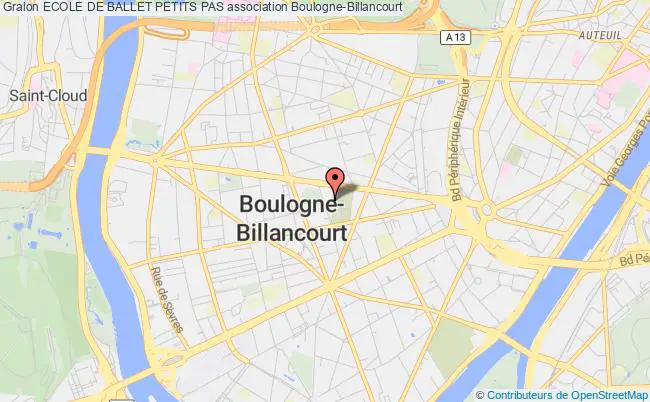 plan association Ecole De Ballet Petits Pas Boulogne-Billancourt