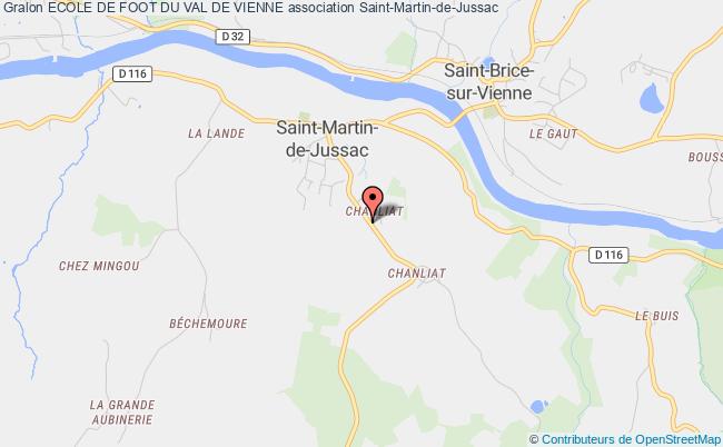 plan association Ecole De Foot Du Val De Vienne Saint-Martin-de-Jussac