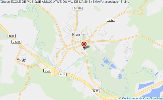 plan association Ecole De Musique Associative Du Val De L'aisne (emava) Braine