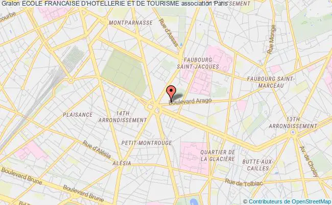 plan association Ecole Francaise D'hotellerie Et De Tourisme Paris 14e