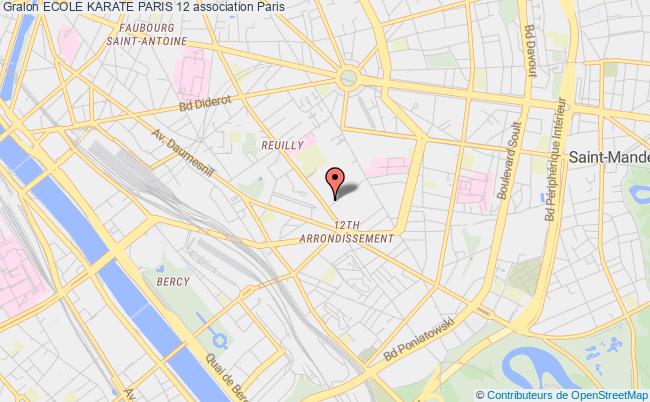 plan association Ecole Karate Paris 12 Paris