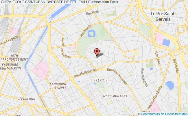 plan association Ecole Saint Jean-baptiste De Belleville Paris