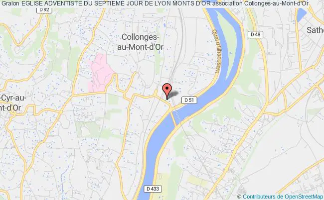 plan association Eglise Adventiste Du Septieme Jour De Lyon Monts D'or Collonges-au-Mont-d'Or