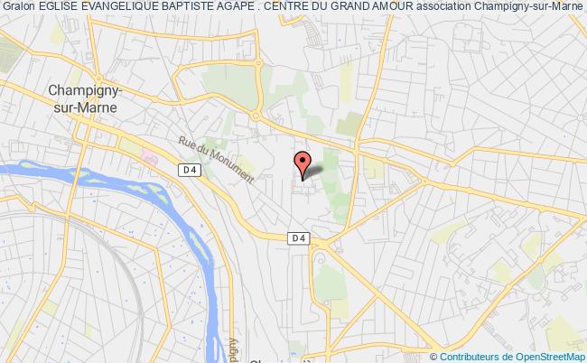 plan association Eglise Evangelique Baptiste Agape . Centre Du Grand Amour Champigny-sur-Marne