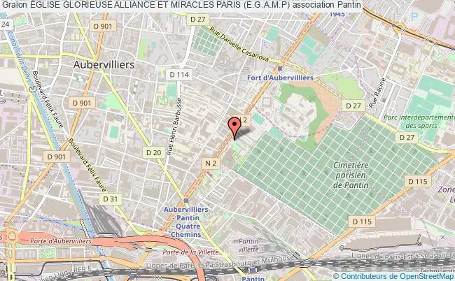 plan association Église Glorieuse Alliance Et Miracles Paris (e.g.a.m.p) Pantin