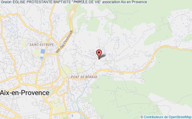 plan association Eglise Protestante Baptiste ' Parole De Vie' Aix-en-Provence