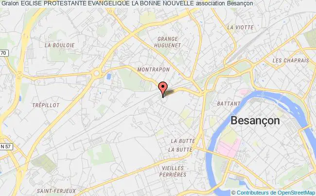 plan association Eglise Protestante Evangelique La Bonne Nouvelle Besançon