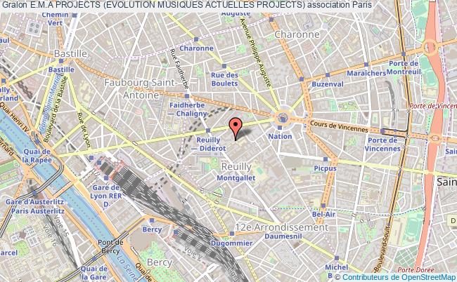 plan association E.m.a Projects (evolution Musiques Actuelles Projects) Paris