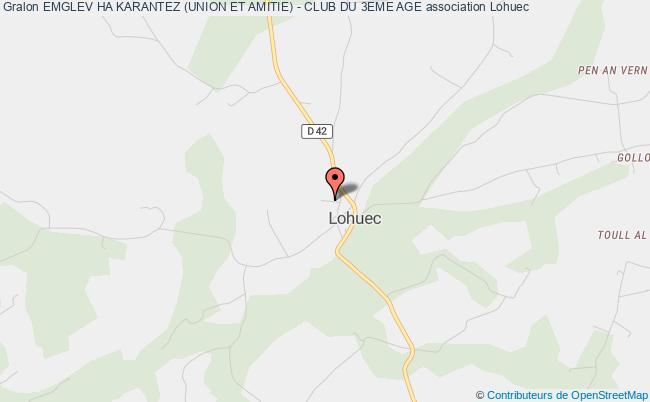 plan association Emglev Ha Karantez (union Et Amitie) - Club Du 3eme Age Lohuec