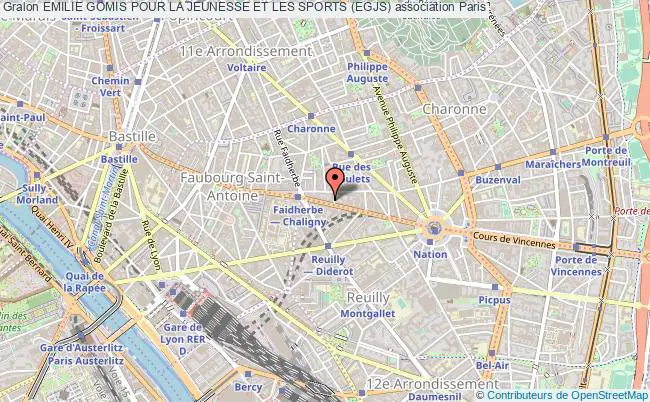 plan association Emilie Gomis Pour La Jeunesse Et Les Sports (egjs) Paris