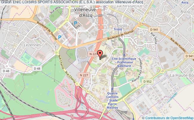 plan association Enic Loisirs Sports Association (e.l.s.a.) Villeneuve-d'Ascq