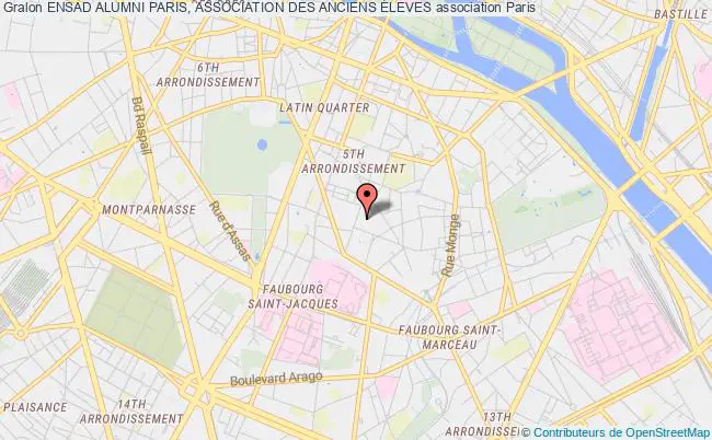 plan association Ensad Alumni Paris, Association Des Anciens Éleves Paris 5e