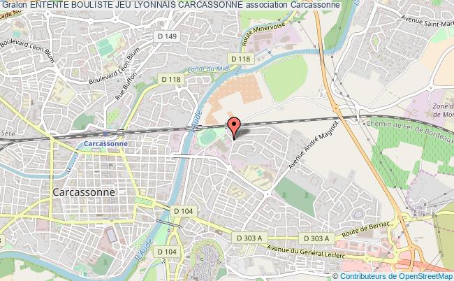 plan association Entente Bouliste Jeu Lyonnais Carcassonne Carcassonne