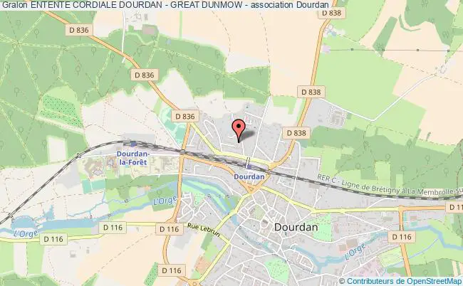plan association Entente Cordiale Dourdan - Great Dunmow - Dourdan
