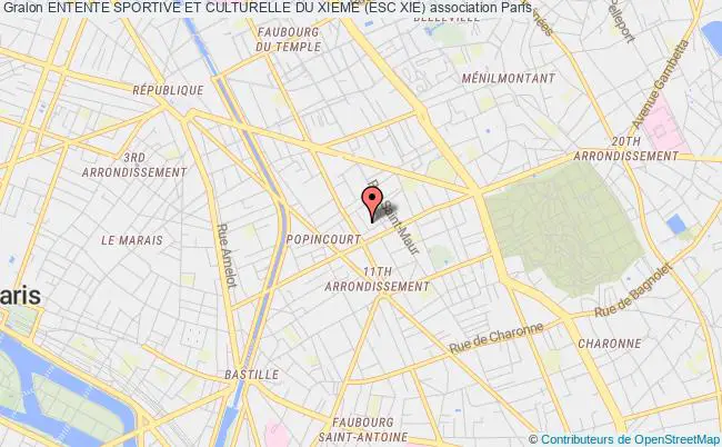 plan association Entente Sportive Et Culturelle Du Xieme (esc Xie) Paris