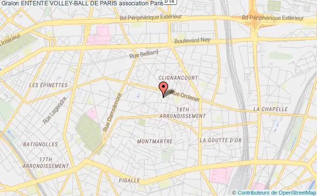 plan association Entente Volley-ball De Paris Paris