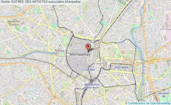 plan association EntrÉe Des Artistes Montpellier