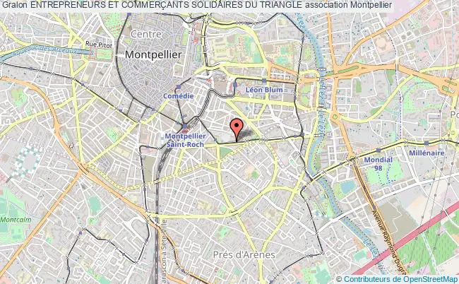 plan association Entrepreneurs Et CommerÇants Solidaires Du Triangle Montpellier