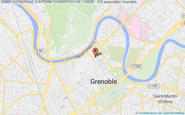 plan association Entreprise D'interim D'insertion De L'isere - E3i Grenoble