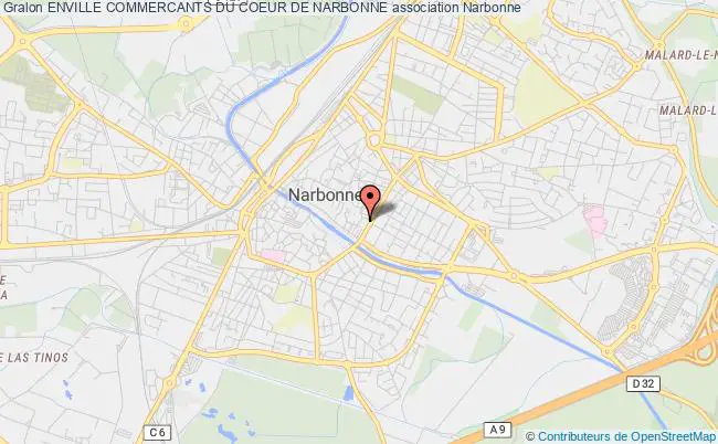 plan association Enville Commercants Du Coeur De Narbonne Narbonne