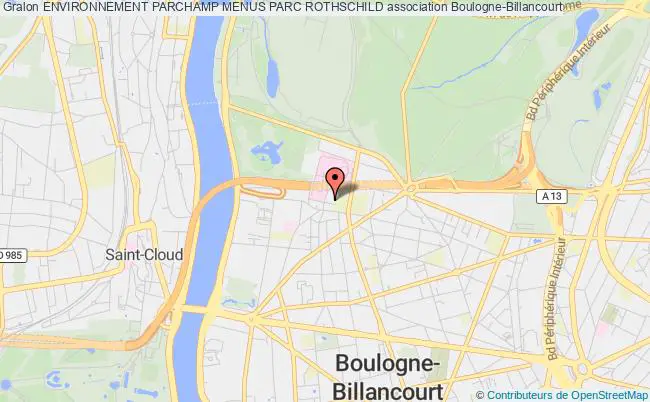 plan association Environnement Parchamp Menus Parc Rothschild Boulogne-Billancourt
