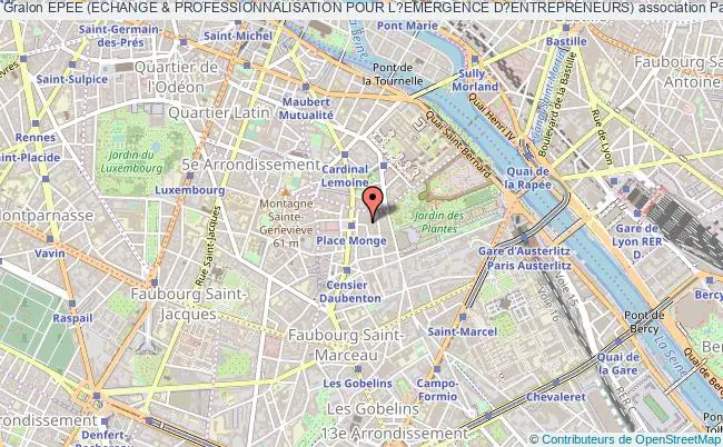 plan association Epee (echange & Professionnalisation Pour L?emergence D?entrepreneurs) Paris