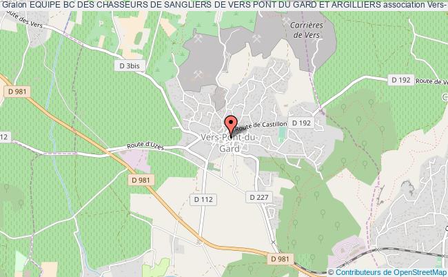 plan association Equipe Bc Des Chasseurs De Sangliers De Vers Pont Du Gard Et Argilliers Vers-Pont-du-Gard