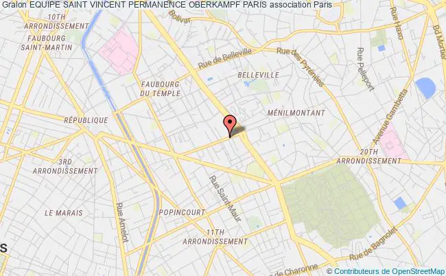 plan association Equipe Saint Vincent Permanence Oberkampf Paris Paris