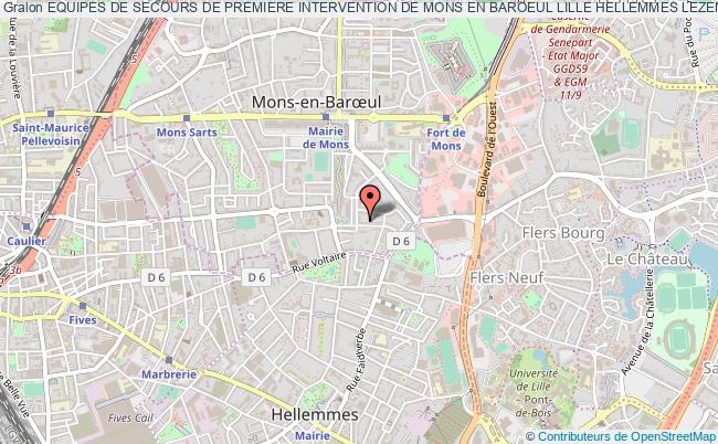 plan association Equipes De Secours De Premiere Intervention De Mons En Baroeul Lille Hellemmes Lezennes Mons-en-Baroeul