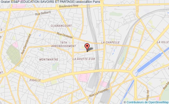 plan association Es&p (education Savoirs Et Partage) Paris 18e