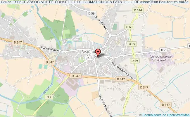 plan association Espace Associatif De Conseil Et De Formation Des Pays De Loire Beaufort-en-Vallée