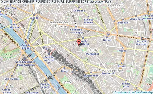 plan association Espace Creatif  Pluridisciplinaire Surprise Ecps) Paris 12e