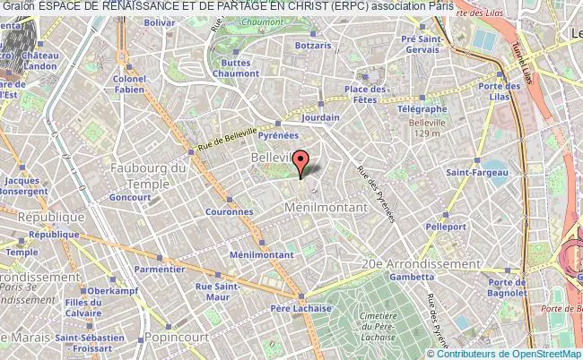 plan association Espace De Renaissance Et De Partage En Christ (erpc) Paris