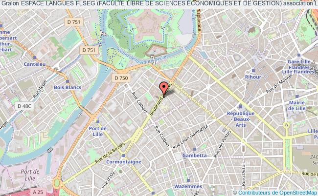 plan association Espace Langues Flseg (faculte Libre De Sciences Economiques Et De Gestion) Lille