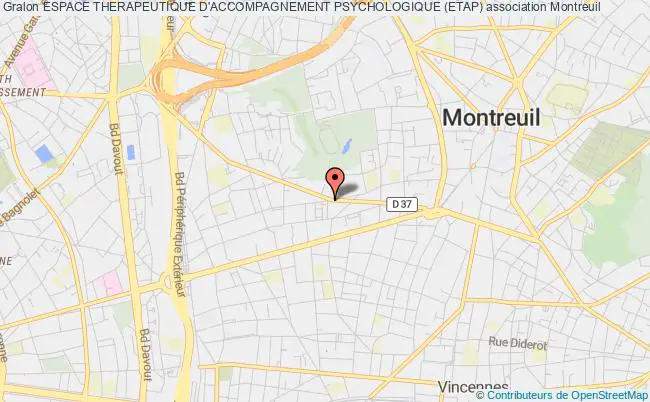 plan association Espace Therapeutique D'accompagnement Psychologique (etap) Montreuil