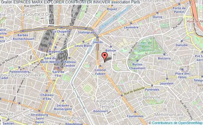 plan association Espaces Marx Explorer Confronter Innover Paris