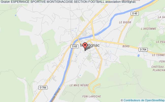 plan association Esperance Sportive Montignacoise Section Football Montignac