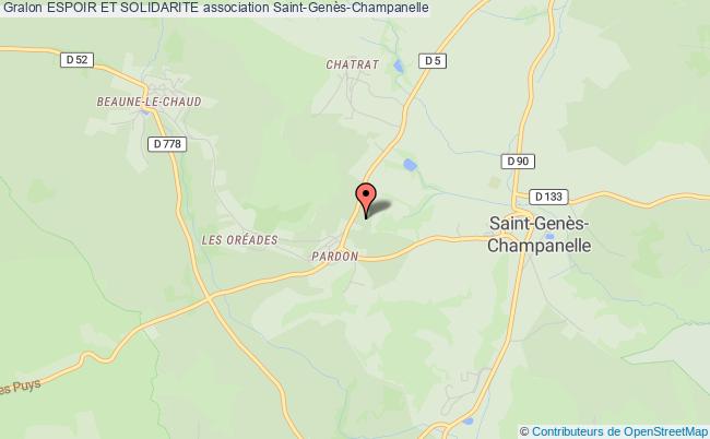 plan association Espoir Et Solidarite Saint-Genès-Champanelle