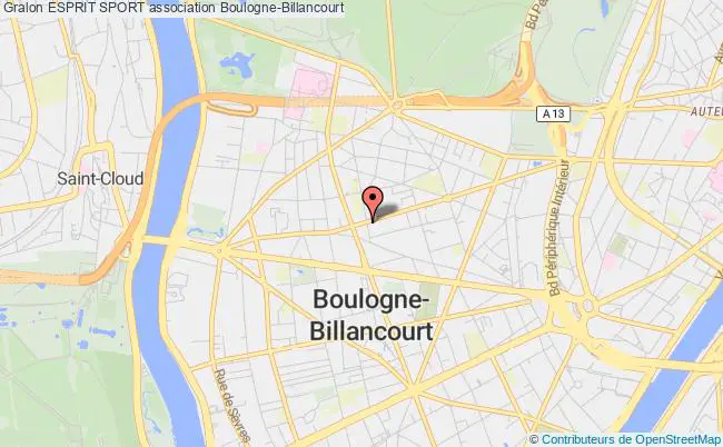 plan association Esprit Sport Boulogne-Billancourt
