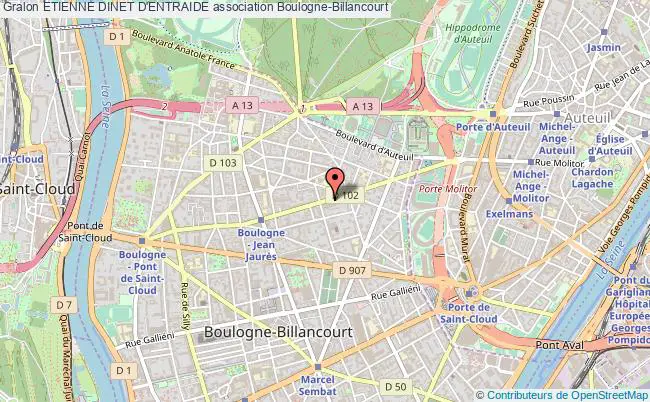 plan association Etienne Dinet D'entraide Boulogne-Billancourt