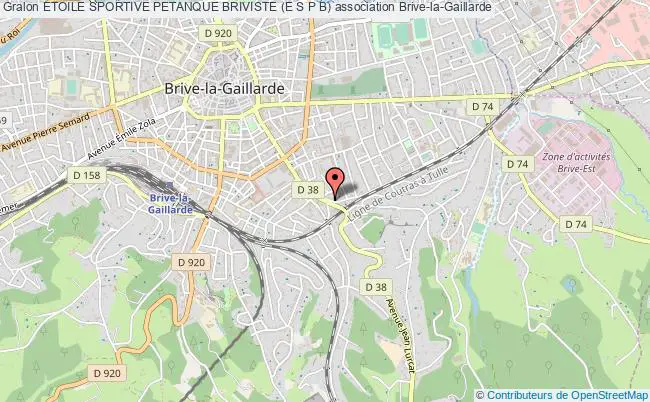 plan association Etoile Sportive Petanque Briviste (e S P B) Brive-la-Gaillarde