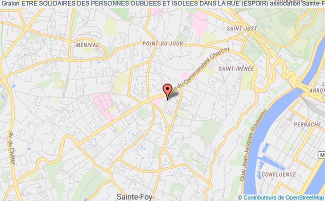 plan association Etre Solidaires Des Personnes Oubliees Et Isolees Dans La Rue (espoir) Sainte-Foy-lès-Lyon