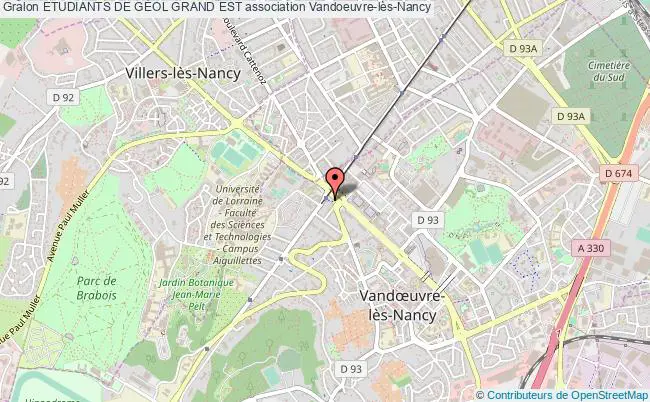 plan association Etudiants De GÉol Grand Est Vandoeuvre-lès-Nancy