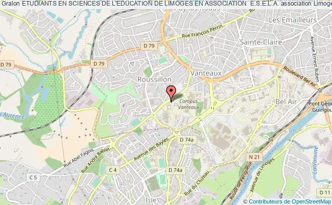 plan association Etudiants En Sciences De L'education De Limoges En Association  E.s.e.l.a. Limoges