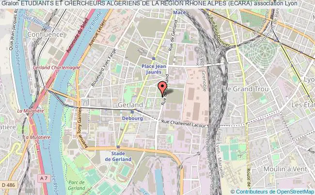 plan association Etudiants Et Chercheurs Algeriens De La Region Rhone Alpes (ecara) Lyon 7e Arrondissement
