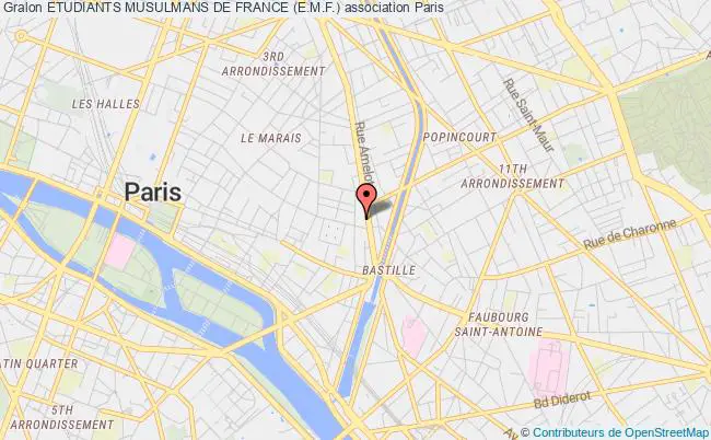 plan association Etudiants Musulmans De France (e.m.f.) Paris 3e