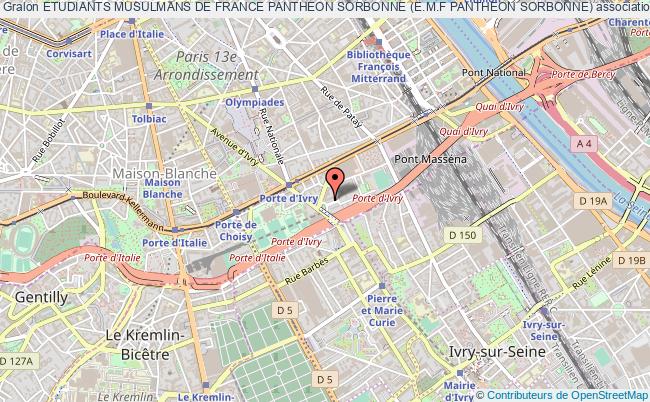plan association Etudiants Musulmans De France Pantheon Sorbonne (e.m.f Pantheon Sorbonne) Paris