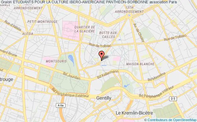 plan association Etudiants Pour La Culture Ibero-americaine Pantheon-sorbonne Paris