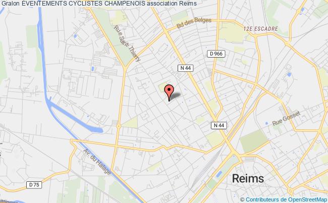 plan association Éventements Cyclistes Champenois Reims