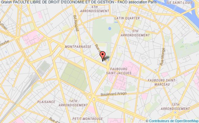plan association Faculte Libre De Droit D'economie Et De Gestion - Faco Paris